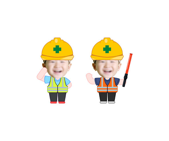 공사장 작업자 합성이미지