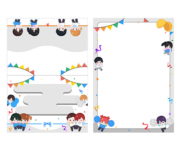 운동회 2단 초대장(순서지)(문구없음)