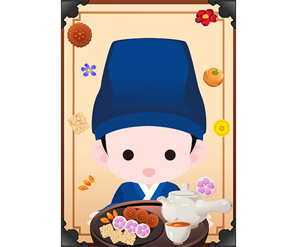 전통차, 다과 표지(숙수)