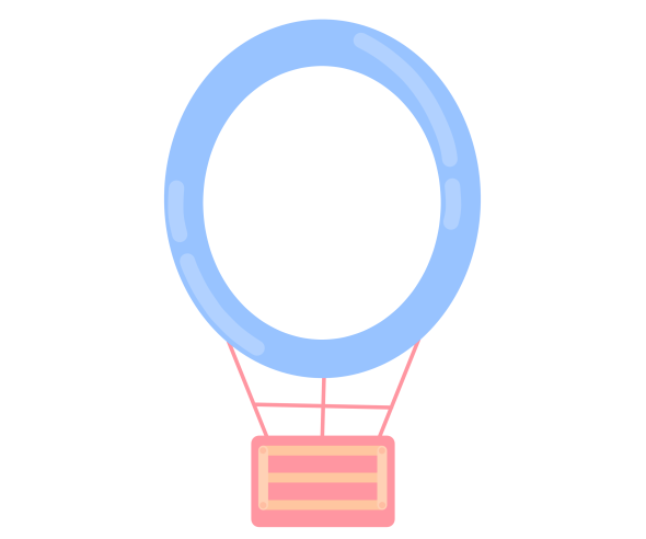 연파랑 열기구 가랜드