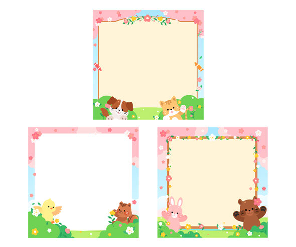 동물 숲속 메모지