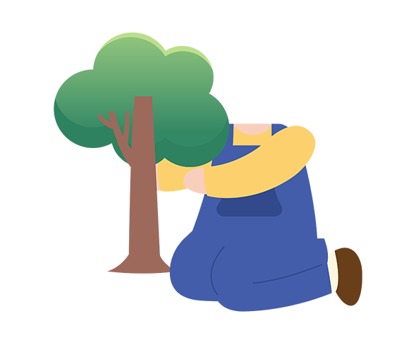 나무 심는 아이 합성이미지