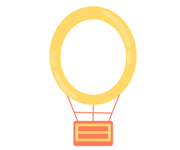 노랑 열기구 가랜드