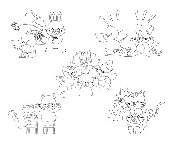 유아 부정상황(동물)색칠 모음