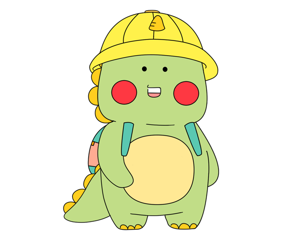 모자 쓴 공룡 캐릭터