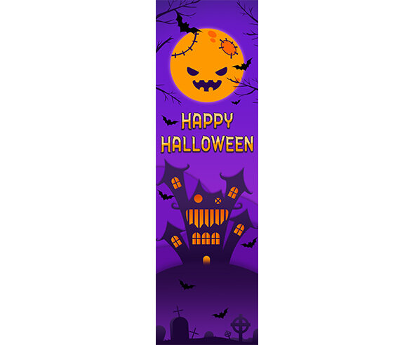 [개별도안] HAPPY HALLOWEEN 세로 배너(보라)