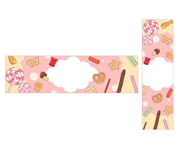 신나는 과자파티 가로 세로 배너(문구없음)