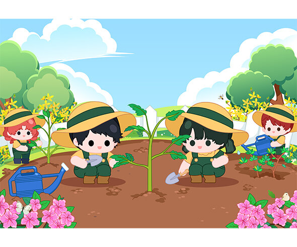 식목일 나무 심는 배경