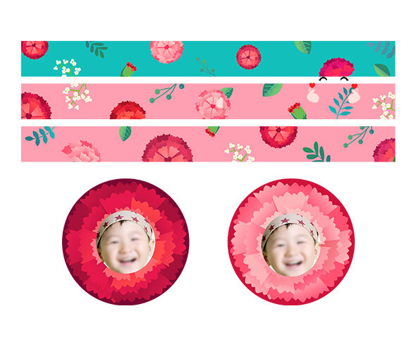 카네이션 합성 띠지 라벨