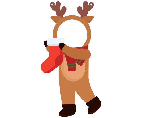 양말 거는 루돌프 합성이미지