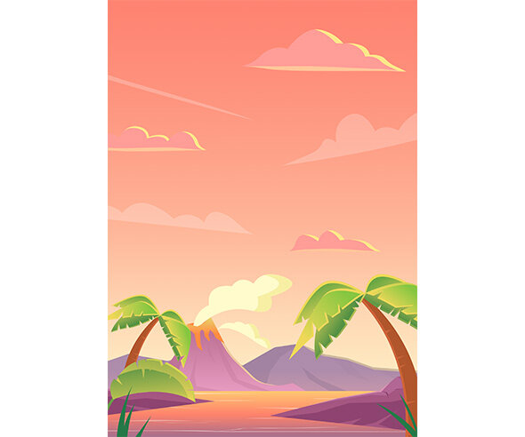 노을 화산 배경