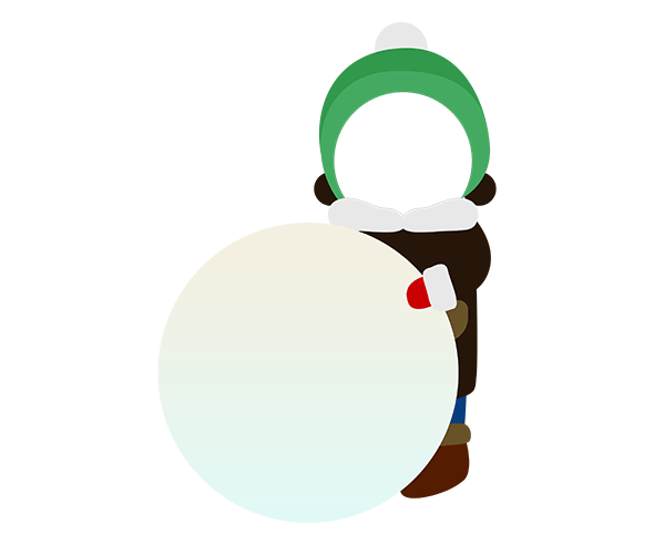 눈 굴리는 아이 합성이미지