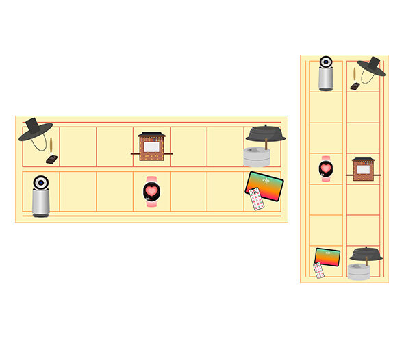 옛날 물건, 현대 물건 원고지 레터링(문구없음)