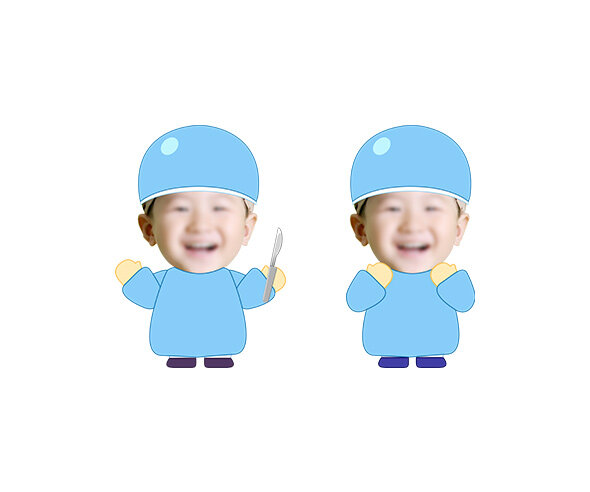 수술복 입은 아이 합성이미지