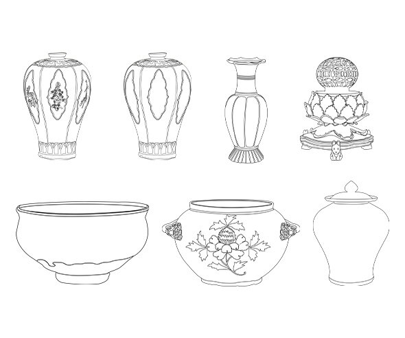 우리나라 도자기 색칠 모음