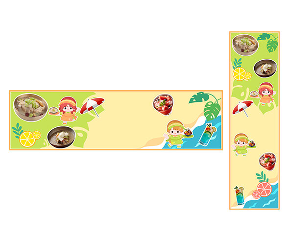 시원한 여름 음식 가게 가로 세로 배너(문구없음)