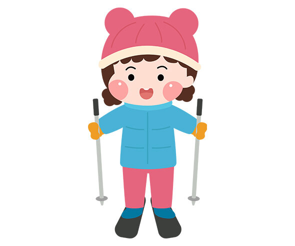 스키 타는 여아