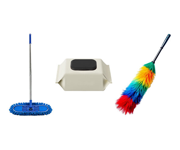 청소도구(먼지털이,물티슈,밀대걸레)