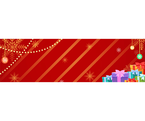 Merry Christmas 선물 가로 배너(문구없음)