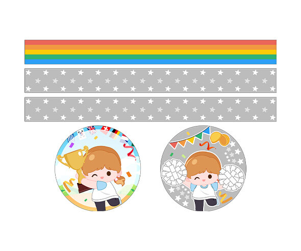 운동회 백팀 띠지 라벨