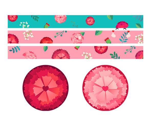 카네이션 띠지 라벨