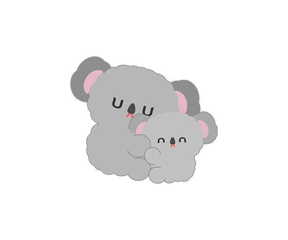 아기 코알라와 엄마 코알라