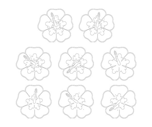 히비스커스 색칠 모음