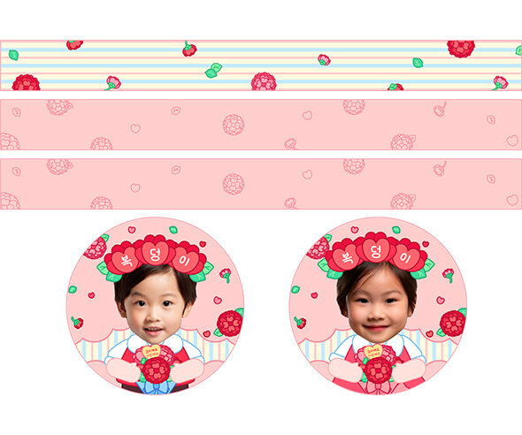 어버이날 카네이션 합성 띠지 라벨