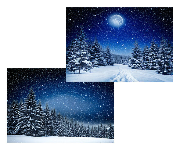 눈 오는 겨울밤 배경