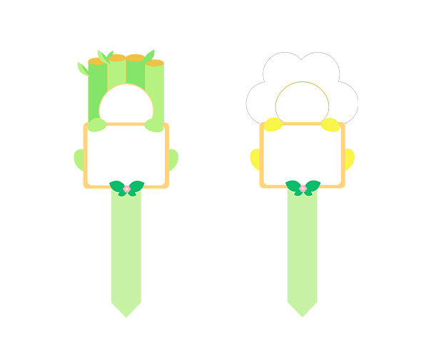 합성 화분 픽 (개운죽, 데이지)