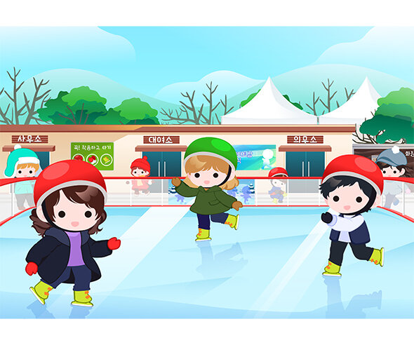 야외 스케이트장 배경