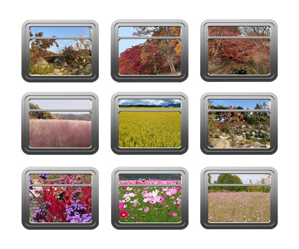 [개별도안] 가을풍경 기차 창문