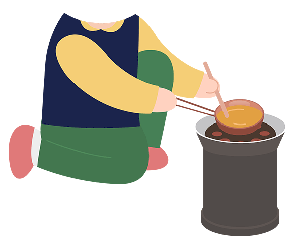 달고나 만드는 아이 합성이미지