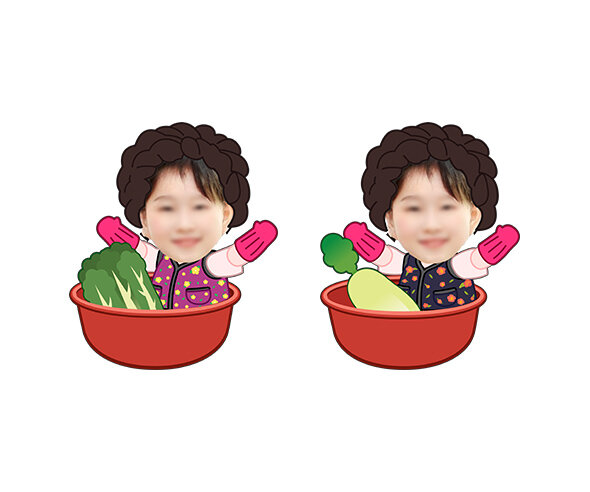 김장 통 속 아이 합성이미지