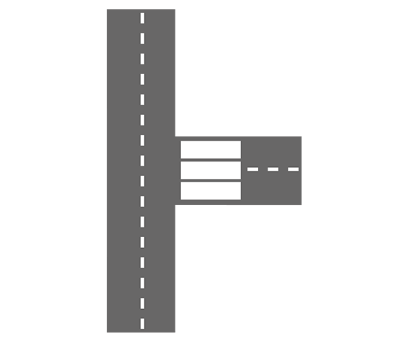 횡단보도 있는 삼거리 도로