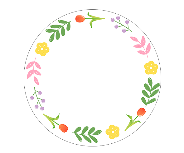 꽃리스 원형라벨