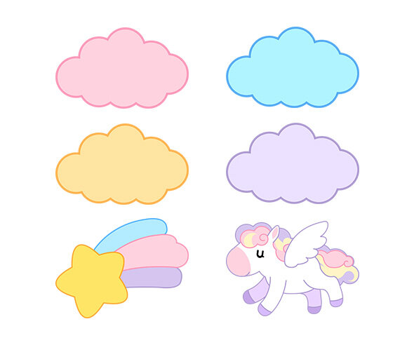 별똥별,구름,유니콘