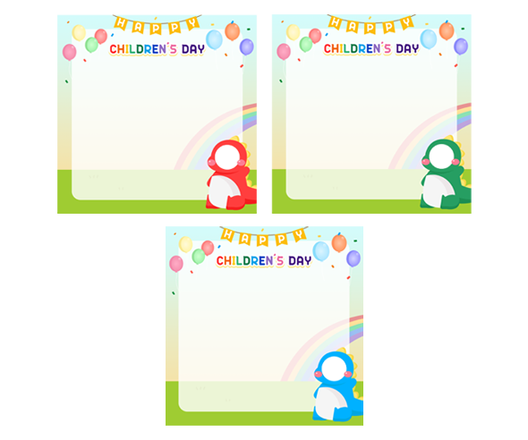 어린이날 공룡 합성 메모지 3종