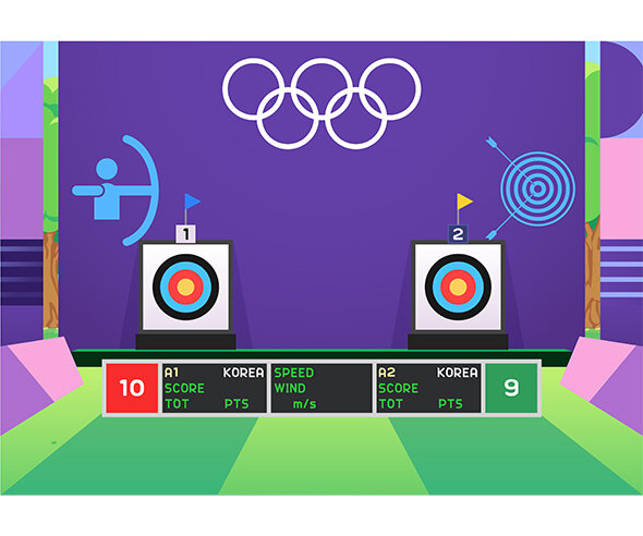 올림픽 양궁 경기장 배경