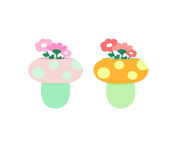 버섯 화분 장식