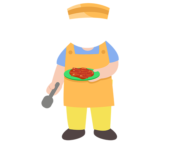 떡볶이 담는 아이 합성이미지