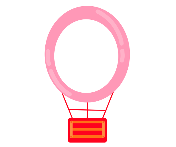 분홍 열기구 가랜드