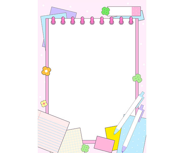 문구용품 테두리(분홍)