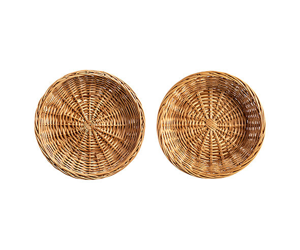 나무 원형 바구니