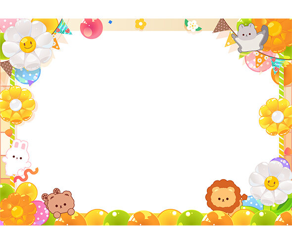 데이지 풍선 동물 테두리