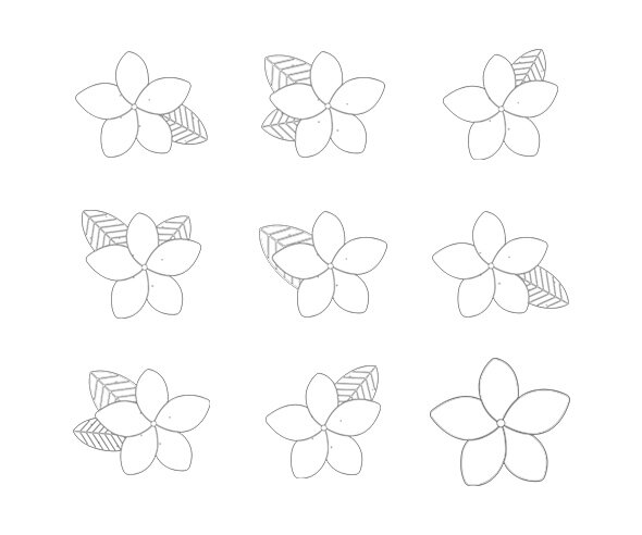 플루메리아 색칠 모음