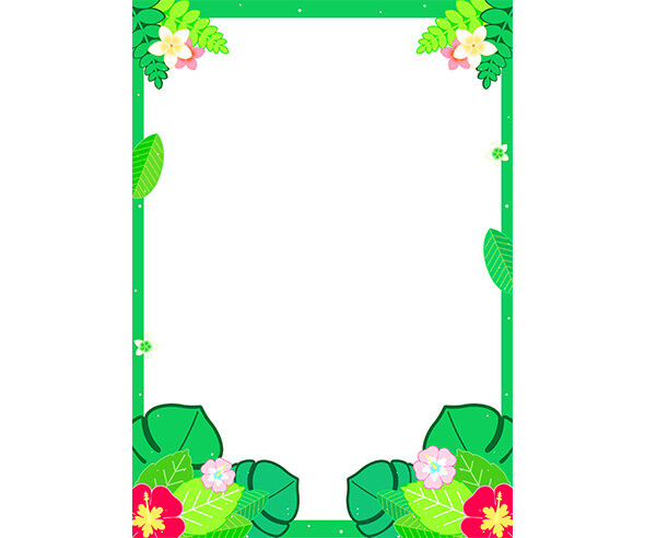 알로하 열대 꽃 테두리