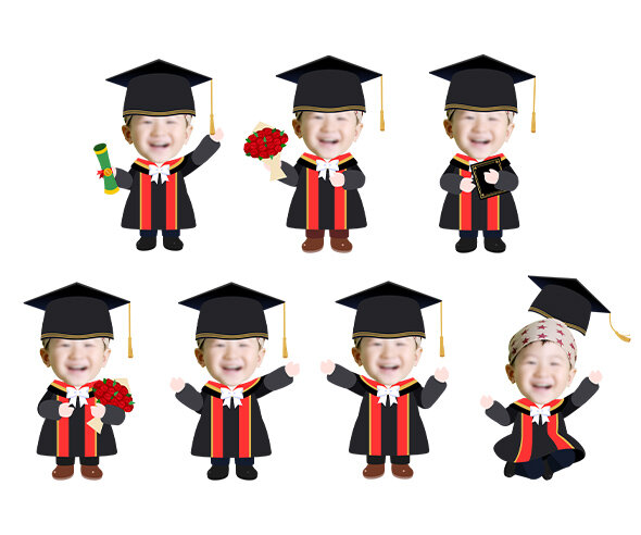 졸업하는 아이들(남아) 합성이미지