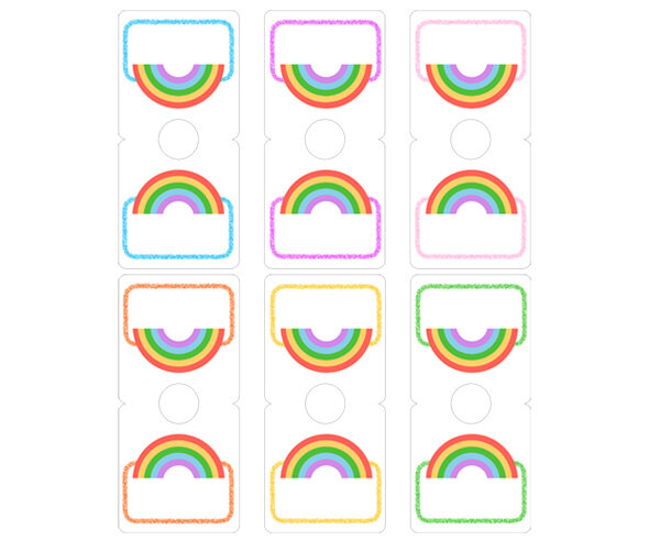 무지개 옷걸이 이름표