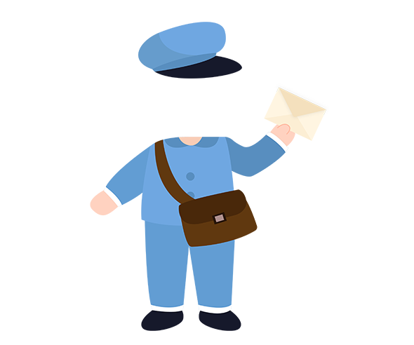 편지 든 우체부 아이 합성이미지
